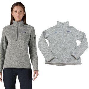 PATAGONIA Women's Better Sweater Quarter-Zip Fleece Top Size Small Birch White